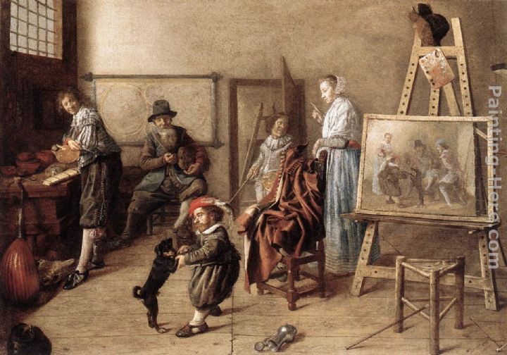 Painter in His Studio, Painting a Musical Company painting - Jan Miense Molenaer Painter in His Studio, Painting a Musical Company art painting